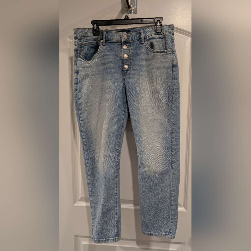 Banana Republic Button Fly Girlfriend Midrise Straight Leg Jeans Size 32/14